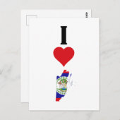 I Love Belize Vertical I Heart Country Flag Map Briefkaart (Voorkant / Achterkant)