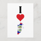 I Love Belize Vertical I Heart Country Flag Map Briefkaart (Voorkant)