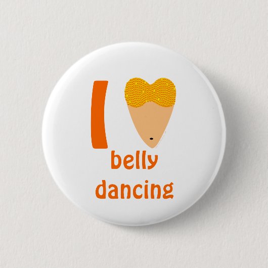 I Love Bellydanans Dancer Torso (I Heart) Ronde Button 5,7 Cm (Voorkant)