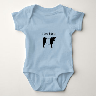 I Love Belties - Black White Belted Galloway Cows Romper