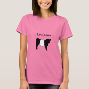 I Love Belties - Black White Belted Galloway Koeie T-shirt
