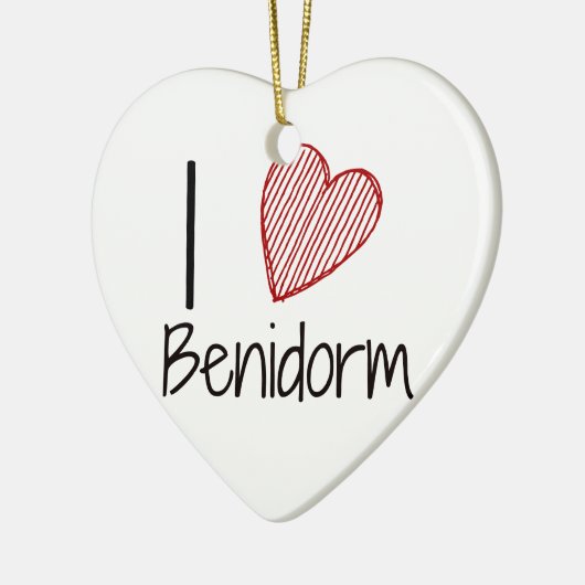 I Love Benidorm Keramisch Ornament (Links)