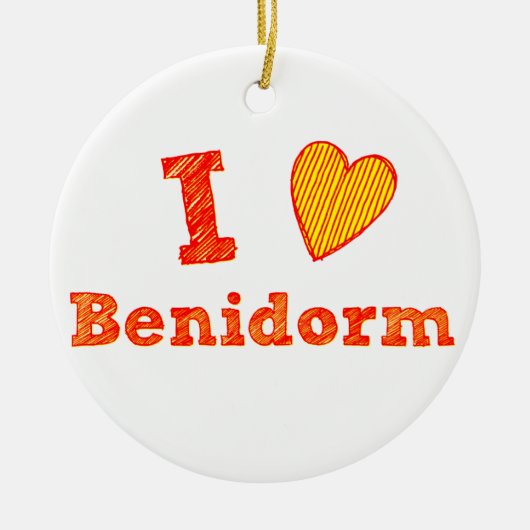 I Love Benidorm Keramisch Ornament (Voorkant)