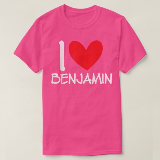 I Love Benjamin Name Personalized Men Guy BFF Frie T-shirt (Design voorkant)