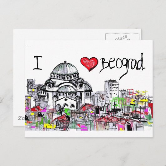 i love beograd1 briefkaart (Voorkant / Achterkant)
