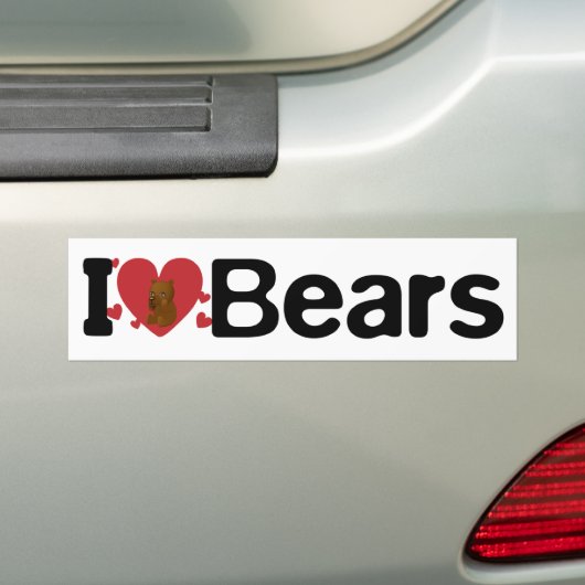 I Love Beren Bumpersticker (Op auto)