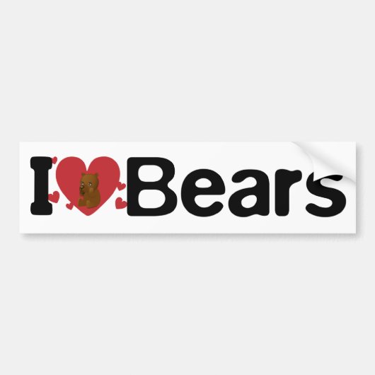 I Love Beren Bumpersticker (Voorkant)
