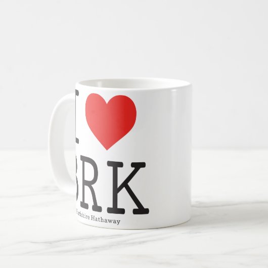 I Love Berkshire Hathaway (BRK) Coffee Mok (Voorkant links)