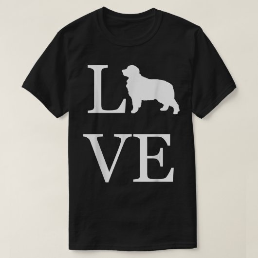 I Love Bernese Mountain Hondenliefhebber White Gra T-shirt (Design voorkant)