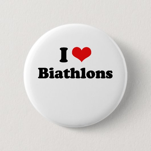 I Love Biathlons Tshirt Ronde Button 5,7 Cm (Voorkant)