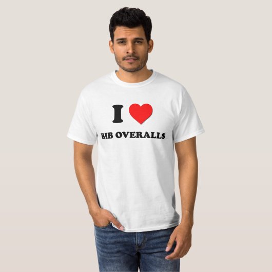 I Love Bib Overalls T-shirt (Voorkant volledig)