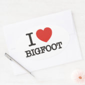 I Love Bigfoot Ovale Sticker (Envelop)