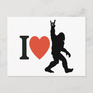 I Love Bigfoot Rock On Feestdagenkaart