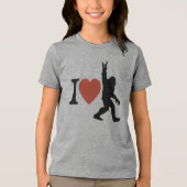 I Love Bigfoot Rock On Tri-Blend Shirt (Voorkant)