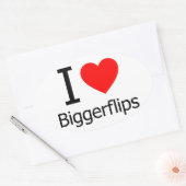 I Love Bigger Flips Ovale Sticker (Envelop)