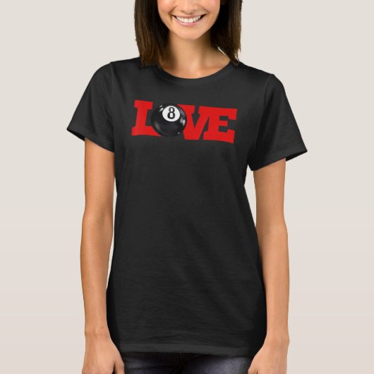 I love billiards 8 ball Pool Player Carom English T-shirt (Voorkant)