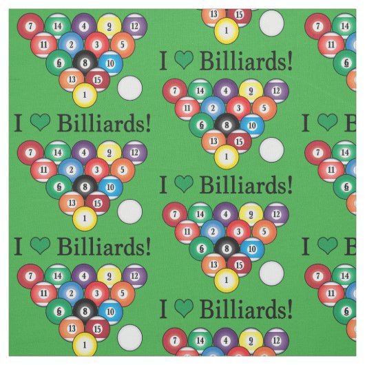 I Love Billiards Stof (Swatch)