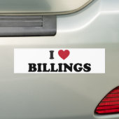 I Love Billings Montana Bumpersticker (Op auto)