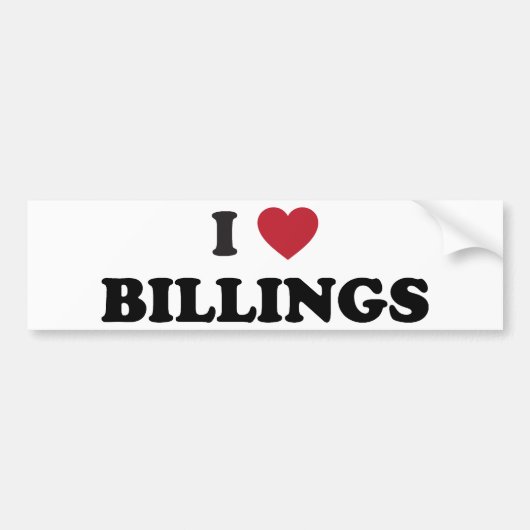 I Love Billings Montana Bumpersticker (Voorkant)