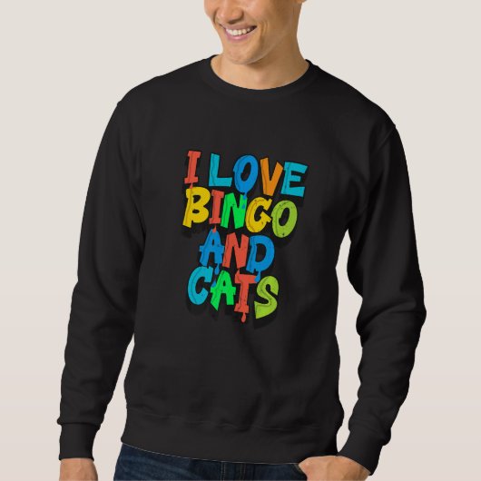 I Love Bingo and Cats Cute Animal Bingo 7 Trui (Voorkant)