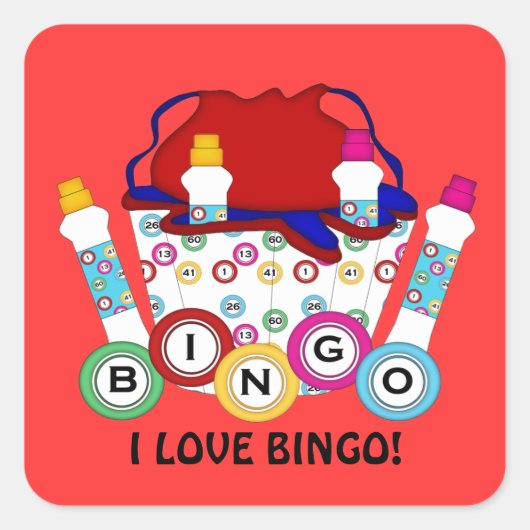 I Love Bingo Gambling sticker (Voorkant)