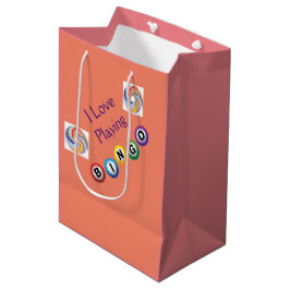 I Love Bingo in Swirls Gift Bag Medium Cadeauzakje