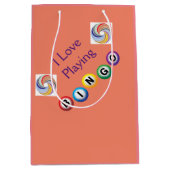 I Love Bingo in Swirls Gift Bag Medium Cadeauzakje (Voorkant)