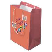 I Love Bingo in Swirls Gift Bag Medium Cadeauzakje (Achterkant Gekanteld)