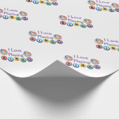 I Love Bingo in Swirls Wrapping Paper Cadeaupapier (Hoek)