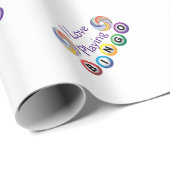 I Love Bingo in Swirls Wrapping Paper Cadeaupapier (Rol Hoek)