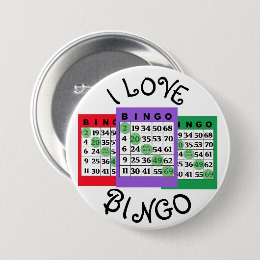 I Love BINGO Kaart Button (Voorkant /achterkant)