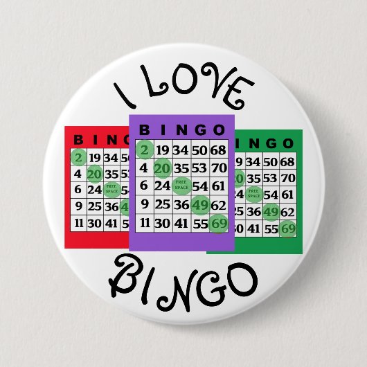 I Love BINGO Kaart Button (Voorkant)