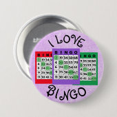 I Love BINGO Kaart Button (Voorkant /achterkant)