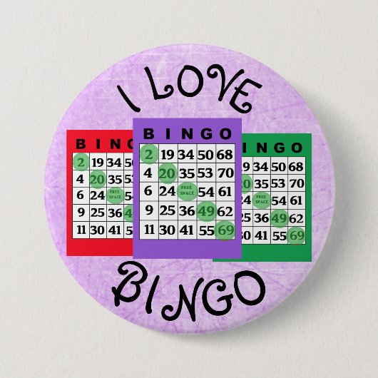 I Love BINGO Kaart Button (Voorkant)