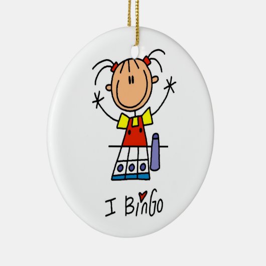 I Love Bingo Keramisch Ornament (Rechts)