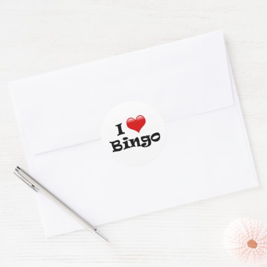 I Love Bingo Ronde Sticker (Envelop)