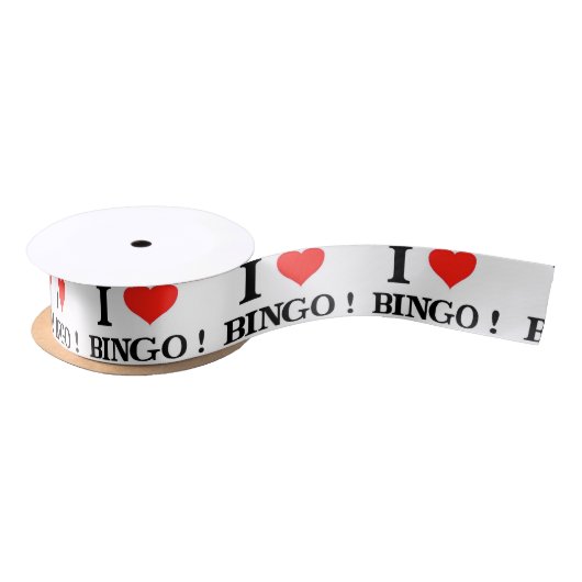 I_Love Bingo Satin Ribbon Satijnen Lint (Spoel)