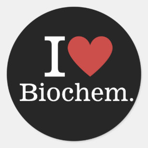 I ❤️ Love Biochem. voor studenten / faculteit Ronde Sticker
