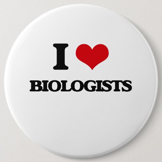 I Love Biologists Ronde Button 6,0 Cm (Voorkant)