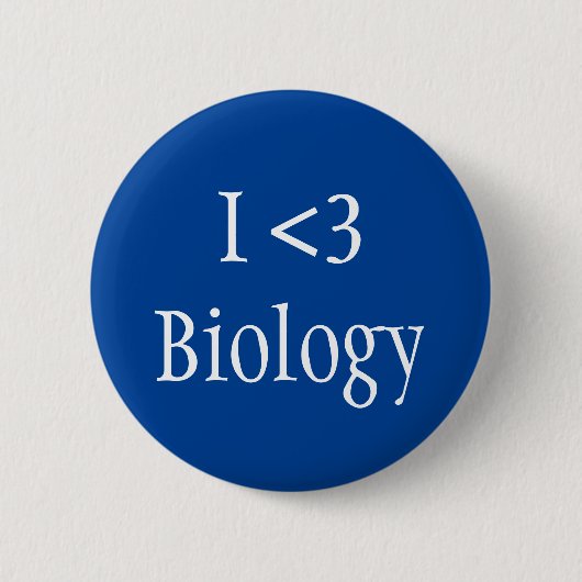 I Love Biology Ronde Button 5,7 Cm (Voorkant)