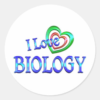 I Love Biology Ronde Sticker