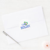 I Love Biology Ronde Sticker (Envelop)