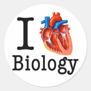 I Love Biology Ronde Sticker