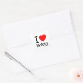 I Love Biology Vierkante Sticker (Envelop)