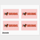 I Love Birding VEFL Rechthoekige Sticker (Vel)