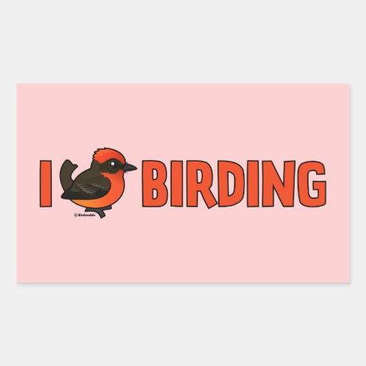 I Love Birding VEFL Rechthoekige Sticker (Voorkant)