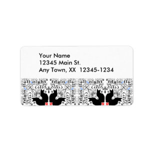 I Love Black Cats Kaleidoscope Etiket