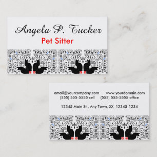 I Love Black Cats Kaleidoscope Visitekaartje