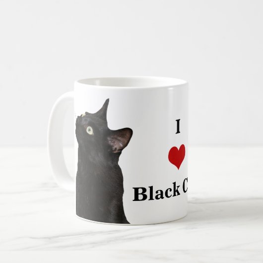 I Love Black Cats Mok (Voorkant links)