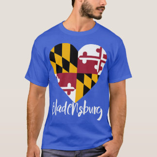 I Love Bladensburg Maryland MD Flag Heart Gift Sou T-shirt